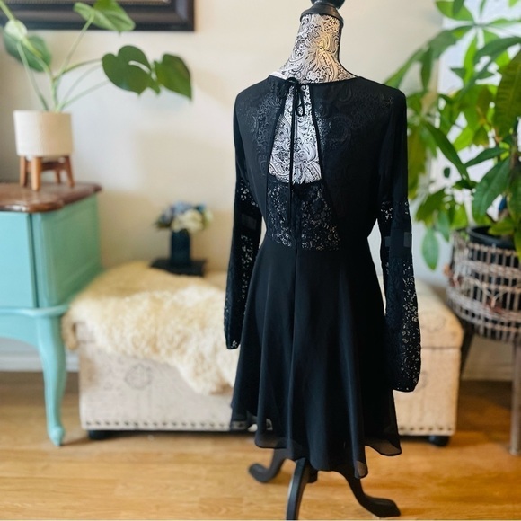 BCBGeneration Flirty Lace & Chiffon Mini Dress, Size 6 - Picture 4 of 9